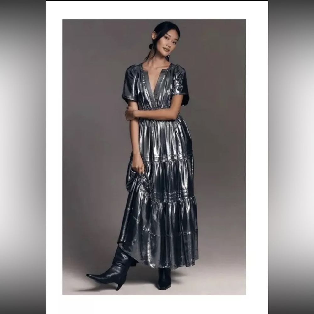 Somerset Maxi by Anthropologie | Metallic Carbon Silver Size Small